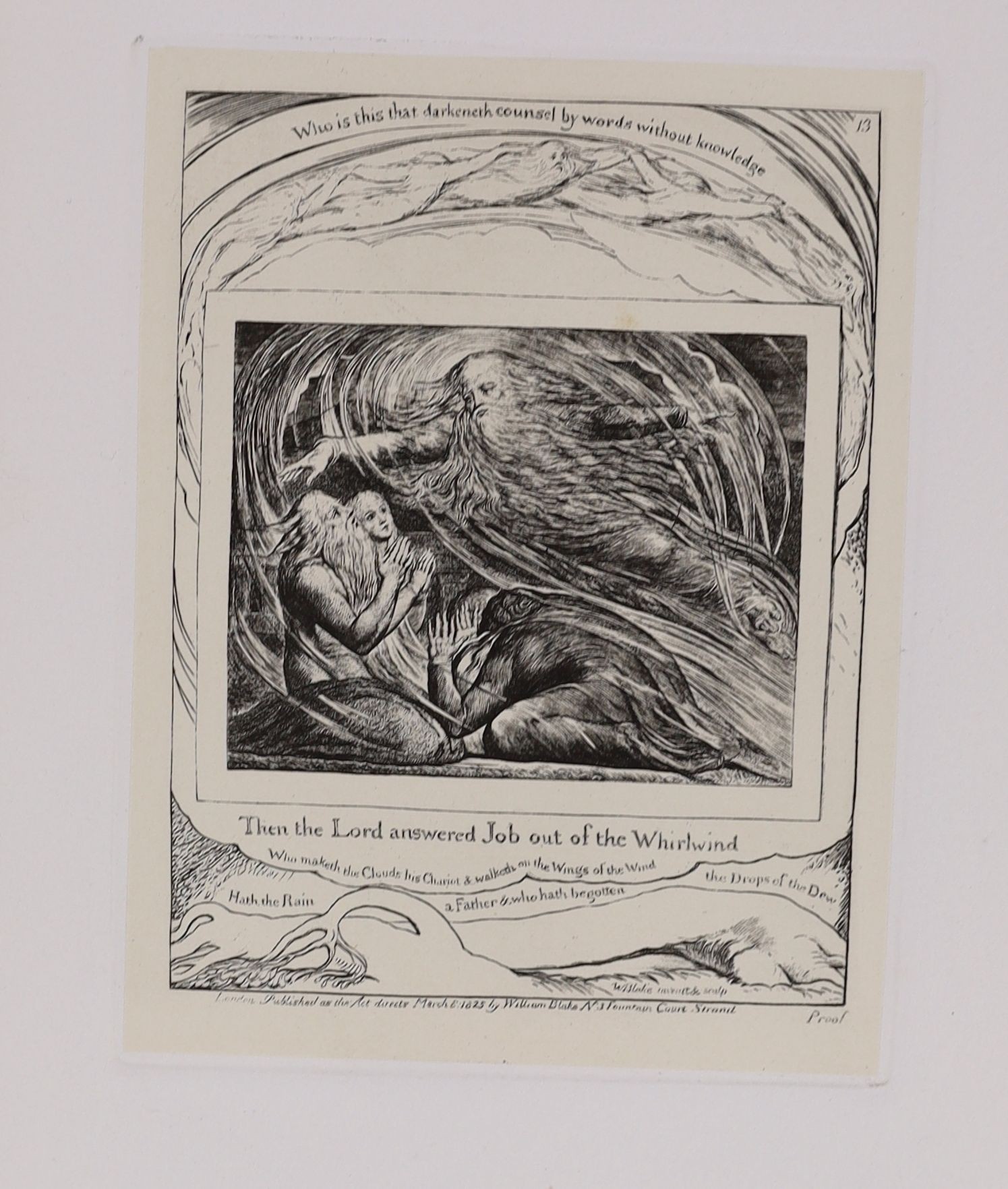 William Blake - Book of Job, 21 facsimile plates, one of 100, half cloth folio, plates 18 x 13cms., 1903. Bookplate of Bache Matthews (1876-1948) Birmingham Repertory theatre manager and author of A History of the Birmin